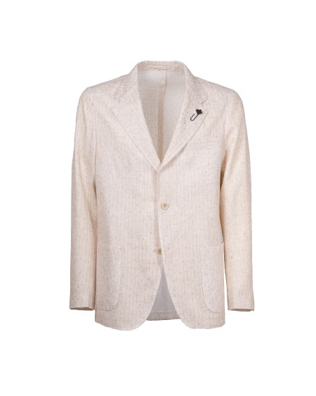 Shop LARDINI  Giacca: Lardini blazer decostruito.
Blazer monopetto a maniche lunghe.
Scollo a V con revers.
Chiusura con bottoni.
Polsi con bottoni.
Tre tasche sul davanti.
Spilla Fiore sul davanti.
Composizione: 51% Lyocel 49% Lino.
Made in Italy.. ESLKJ5E ESJ64042-150